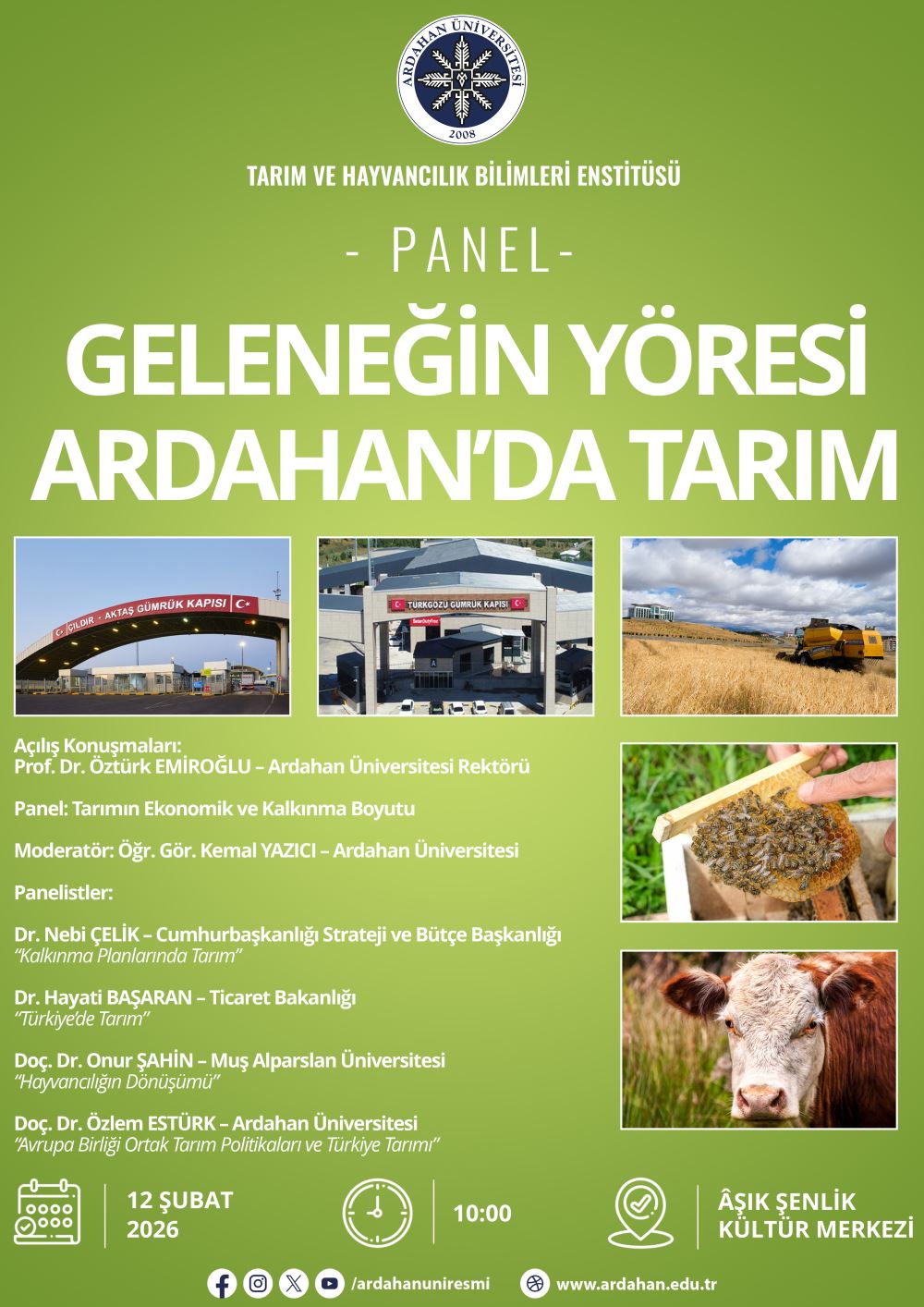 Ardahan’ın Tarımsal Geleceği Bilimsel Perspektifle Şekilleniyor: Üniversitemizde “Geleneğin Yöresi Ardahan’da Tarım” Paneli Düzenlenecek