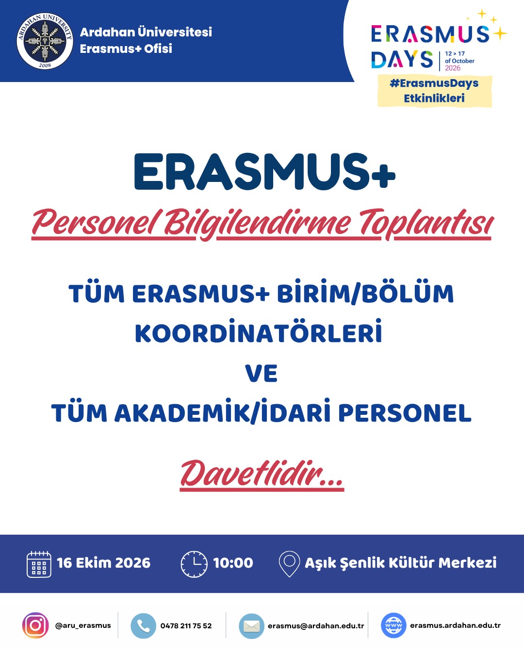 Erasmus Personel Bilgilendirme Toplantısı